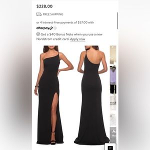 A classic one shoulder lulus gown NEVER WORN